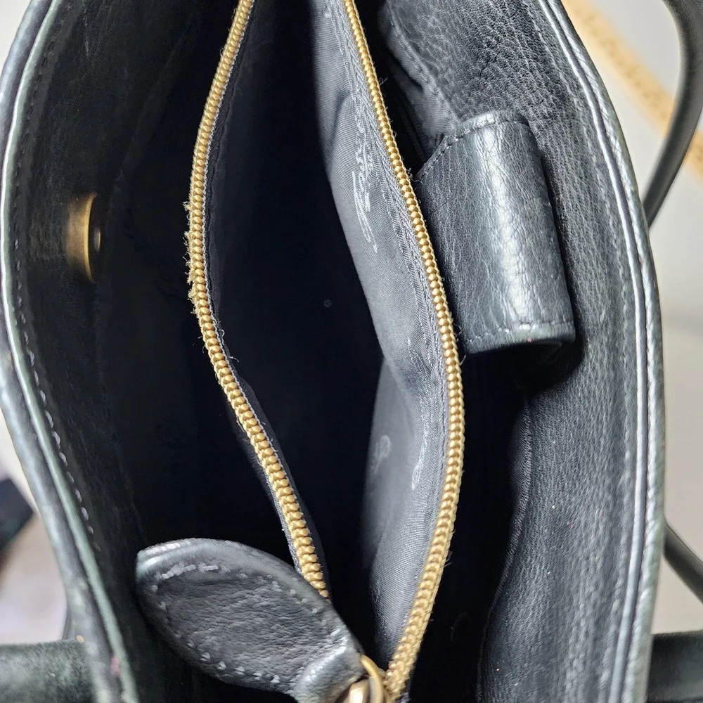 Vintage Fossil Black Pebbled Leather Shoulder bag Hand bag Purse 75082 11X11